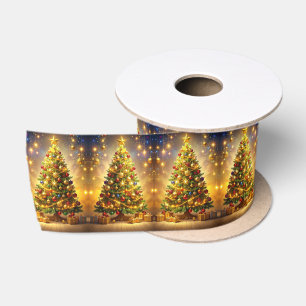 Decorated Christmas Tree Ribbon Satin Ribbon
