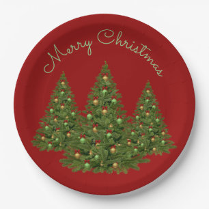 Decorated Christmas Tree's Paper Plate