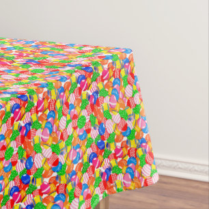 Decorated Coloured Easter Eggs Party Table Cloth