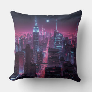 Decorated cushions at night in the city
