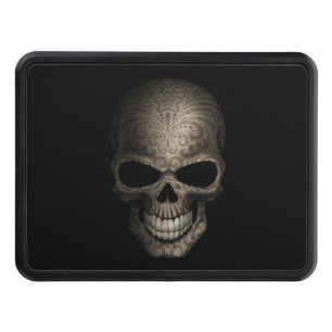 Decorated Dark Skull Trailer Hitch Cover