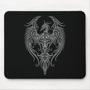 Decorated Dark Tribal Phoenix Mouse Pad