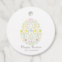 Decorated Easter Egg Floral Foliage Bunny