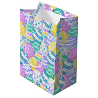 Decorated Easter Eggs Colourful Background Medium Gift Bag