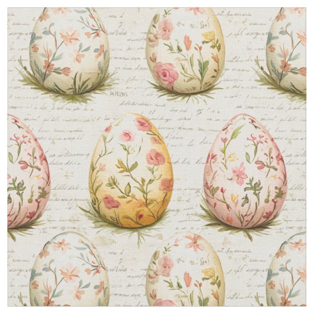 Decorated Easter Eggs  Fabric (Close Up)