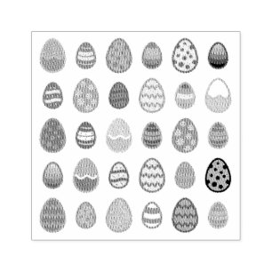 Decorated Easter Eggs Rubber Stamp