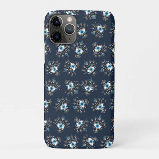 Decorated Greek Evil Eye Turkish Protection Symbol Case-Mate iPhone Case (Back)