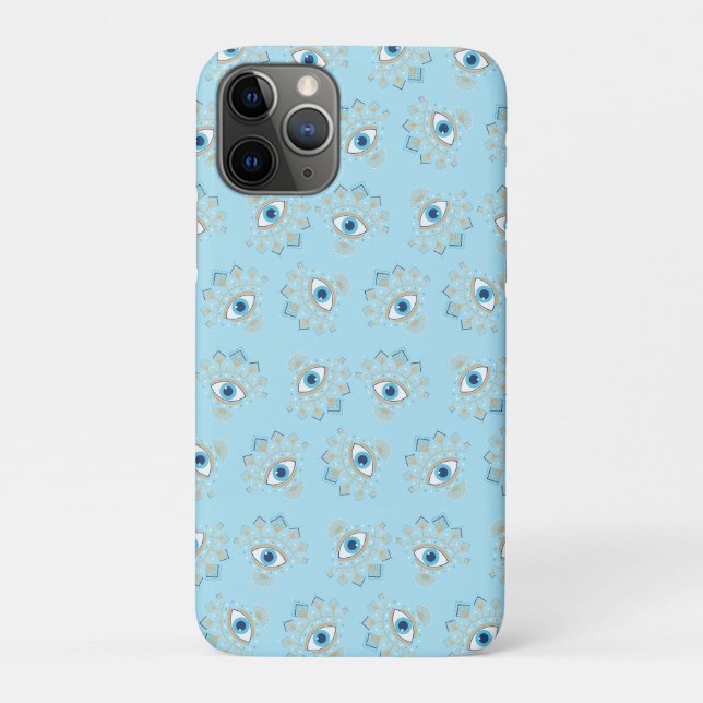 Decorated Greek Evil Eye Turkish Protection Symbol Case-Mate iPhone Case (Back)