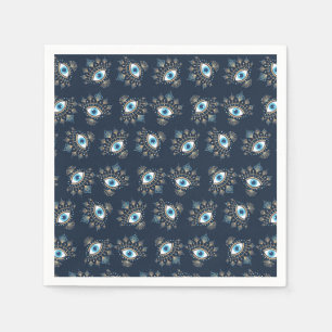 Decorated Greek Evil Eye Turkish Protection Symbol Napkin