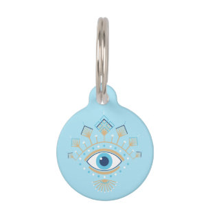 Decorated Greek Evil Eye Turkish Protection Symbol Pet Tag