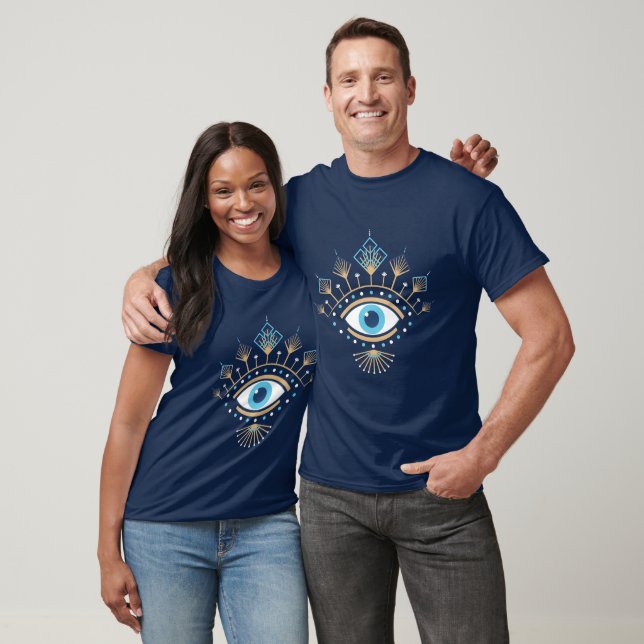 Decorated Greek Evil Eye Turkish Protection Symbol T-Shirt (Unisex)