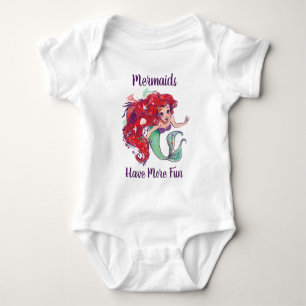 Decorated Hair Princess Ariel Watercolor Baby Bodysuit