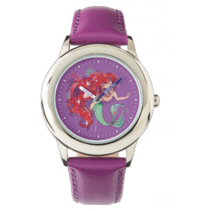 Decorated Hair Princess Ariel Watercolor Watch