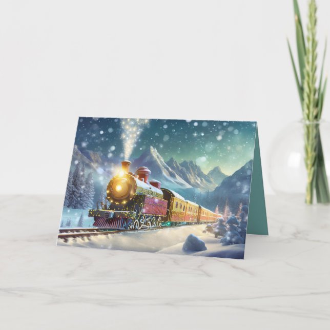 Decorated Holiday Train with Added Photo Card (Front)