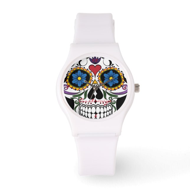 Decorated Human Skull Art Thunder_Cove Watch (Front)