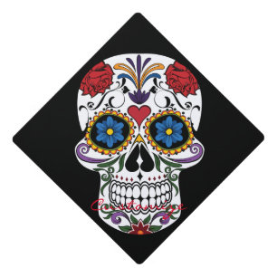 Decorated Human Skulls Art Thunder_Cove Graduation Cap Topper