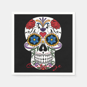 Decorated Human Skulls Art Thunder_Cove Napkin