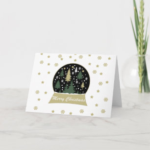 Decorated Modern Christmas Snowglobe Holiday Card