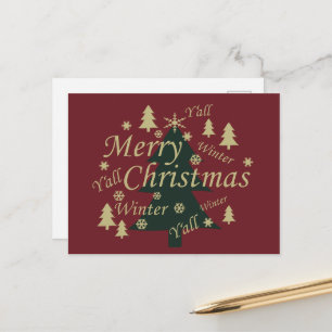 Decorated Modern Farm Fresh Christmas Pine Trees Holiday Postcard