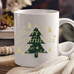 Decorated Modern Farm Fresh Christmas Pine Trees Mug