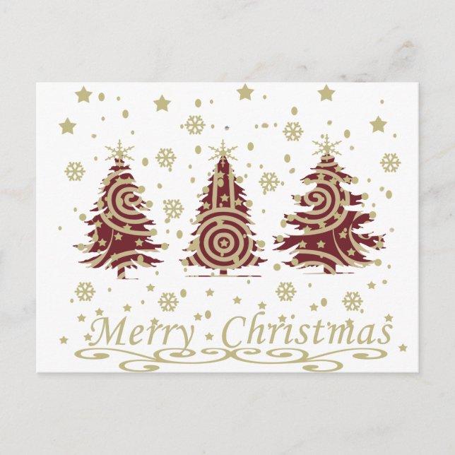 Decorated modern holiday christmas pine trees (Front)
