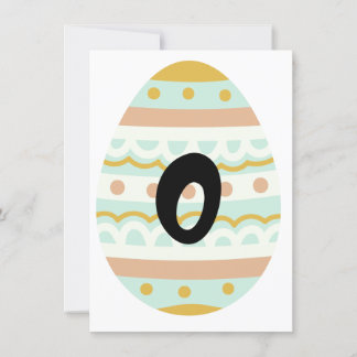 Decorated "O" Easter Egg Shape Bunting Banner Card