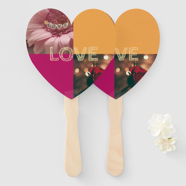 Decorated pack of hand held fans for guests (Front and Back)