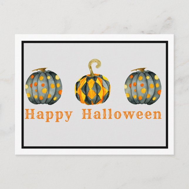 Decorated Pumpkins Halloween Customizable Postcard (Front)