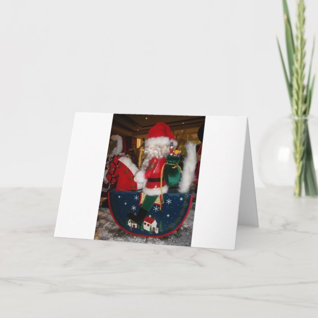Decorated Santa Claus Christmas Art Print/Design Holiday Card (Front)