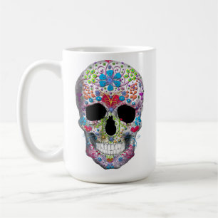 Decorated Skull Coffee Mug