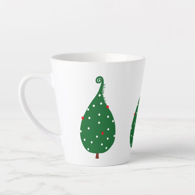 Decorated spruce christmas tree   latte mug (Left)