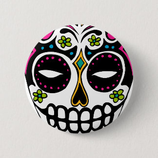Decorated Sugar Skull 2 Inch Round Button