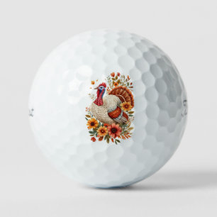 Decorated Thanksgiving Turkey  Golf Balls