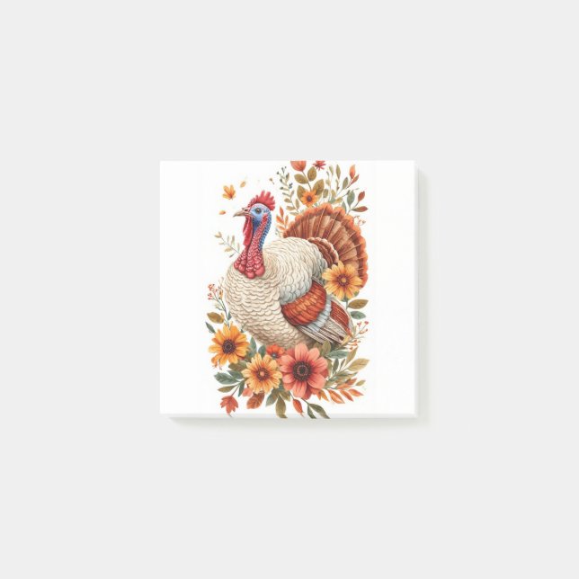 Decorated Thanksgiving Turkey  Post-it Notes (Front)