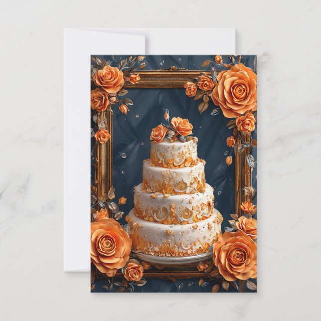 Decorated three-tier cake Luxury Celebration 🎂🌸 Invitation (Front)