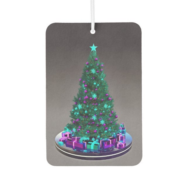 Decorated tree with gifts air freshener (Front)