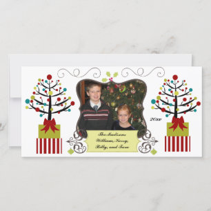 Decorated Trees Custom Holiday Photo Card