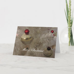 Decorated White Christmas Tree Holiday Card