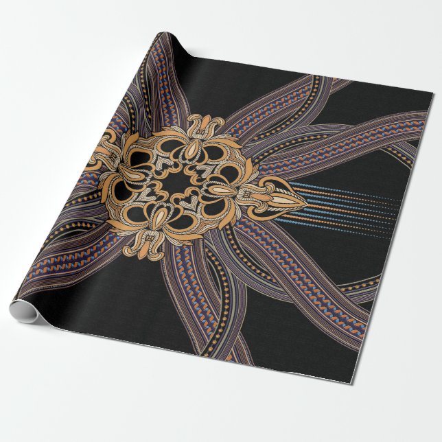 Decorated with elegant and luxurious patterns. Roc Wrapping Paper (Unrolled)