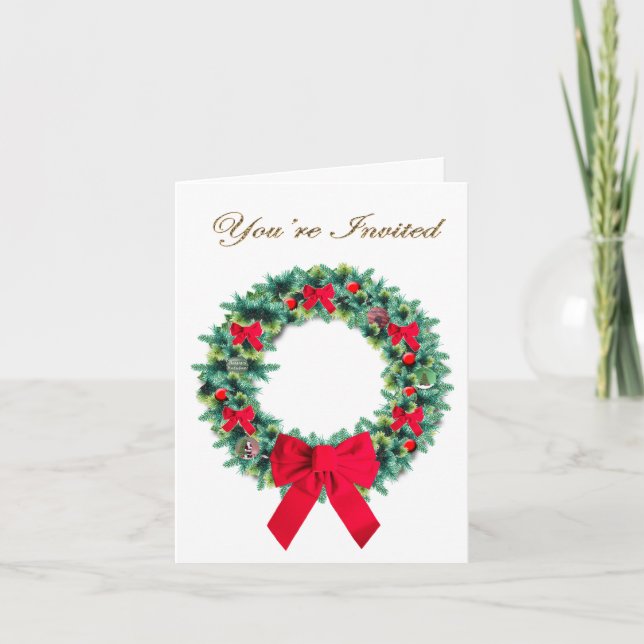 Decorated Wreath Invitation (Front)