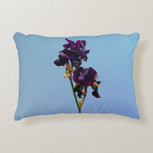 Décoratifs Deux Coussins d'iris violets foncés (Devant)