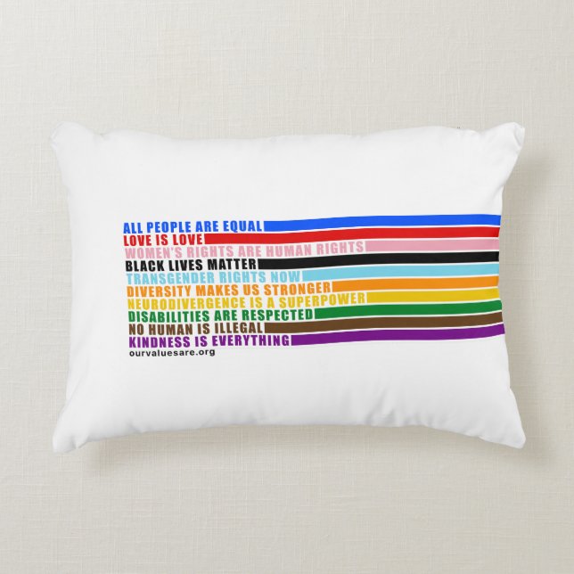 Décoratifs Nos valeurs sont Coussins (Devant)