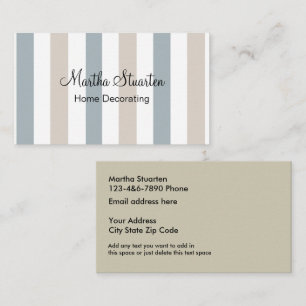 Decorating Business Modern Stripes Design Business Card