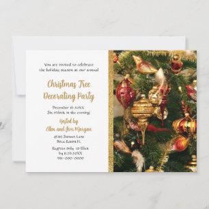 Decorating Christmas Tree Holiday Party  Invitation