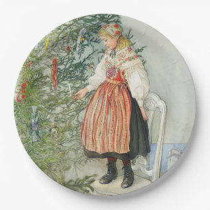 Decorating the Christmas Tree - Carl Larsson Paper Plate