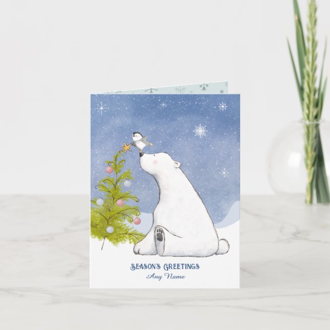 Decorating The Tree Christmas Card (Front)