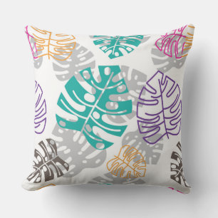 décoration coussin extérieur feuille