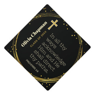 Décoration de chapeau de fin d'études en or noir c