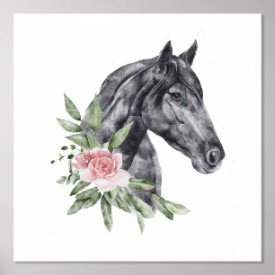 Décoration de la tête de cheval noire