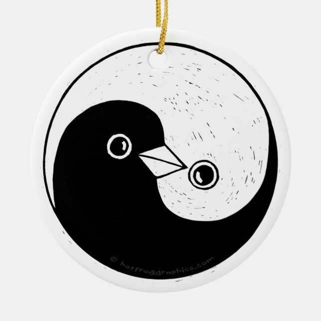 Décoration de Noël des colombes de Yin Yang (Devant)